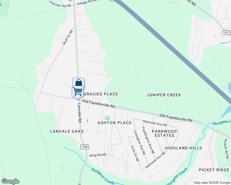 map of restaurants, bars, coffee shops, grocery stores, and more near 1320 Old Fayetteville Road in Leland