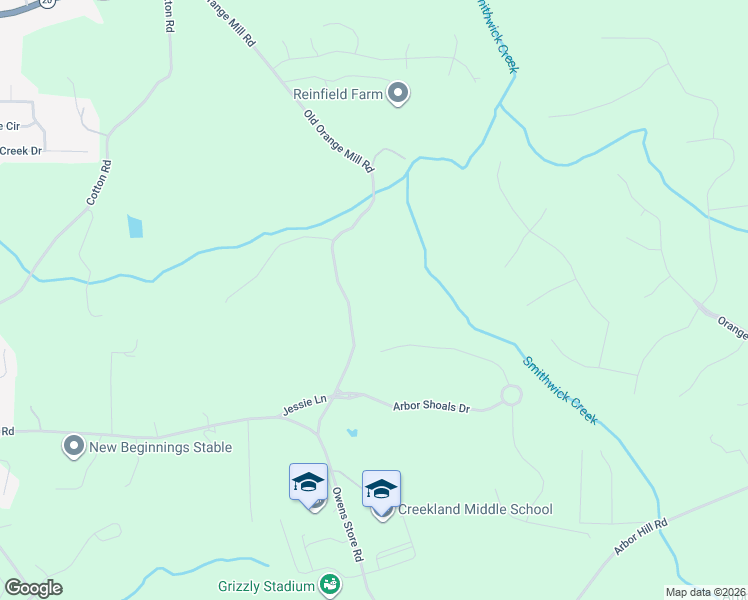 map of restaurants, bars, coffee shops, grocery stores, and more near 424 Old Orange Mill Road in Canton