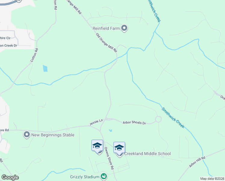 map of restaurants, bars, coffee shops, grocery stores, and more near 424 Old Orange Mill Road in Canton