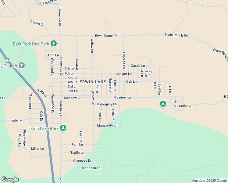 map of restaurants, bars, coffee shops, grocery stores, and more near 968 Pine Lane in Big Bear