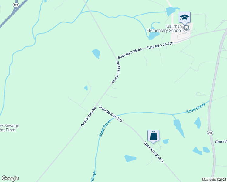 map of restaurants, bars, coffee shops, grocery stores, and more near 3440 Dennis Dairy Road in Newberry