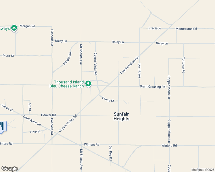 map of restaurants, bars, coffee shops, grocery stores, and more near 65370 Brant Crossing Road in Joshua Tree
