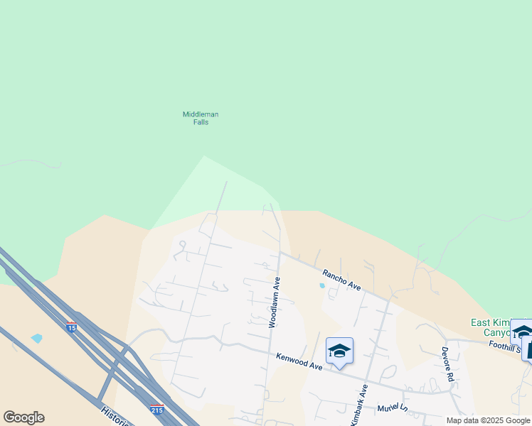 map of restaurants, bars, coffee shops, grocery stores, and more near 524 Woodlawn Avenue in San Bernardino