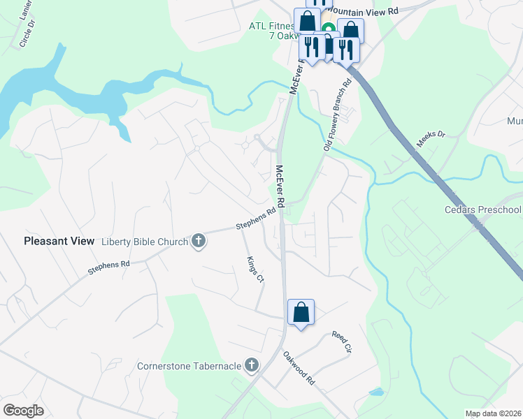 map of restaurants, bars, coffee shops, grocery stores, and more near 4635 Waverly Way in Oakwood
