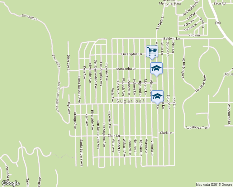 map of restaurants, bars, coffee shops, grocery stores, and more near 444 Sunset Lane in Sugarloaf