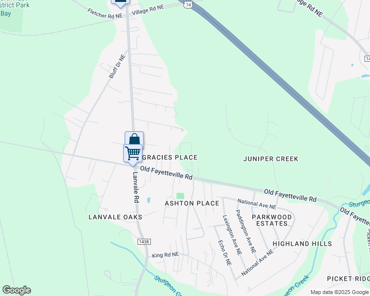 map of restaurants, bars, coffee shops, grocery stores, and more near 9005 Dale Street Northeast in Leland