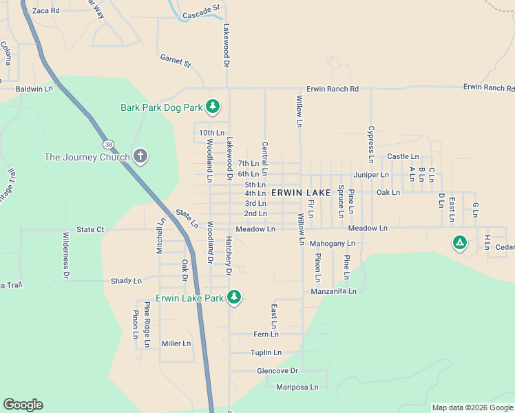 map of restaurants, bars, coffee shops, grocery stores, and more near Third Street in Big Bear