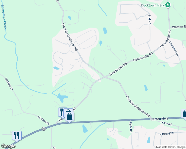 map of restaurants, bars, coffee shops, grocery stores, and more near 5225 Ginger Rose Court in Forsyth County