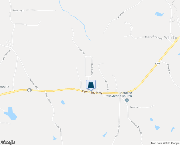 map of restaurants, bars, coffee shops, grocery stores, and more near 147 Shady Lane Circle in Canton