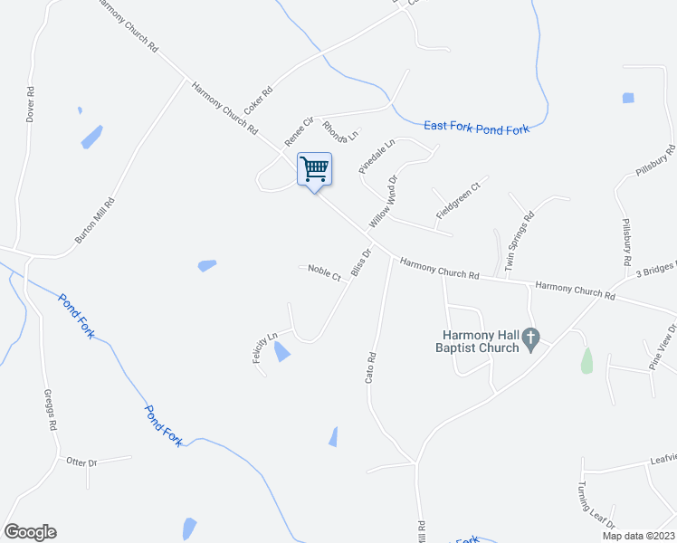 map of restaurants, bars, coffee shops, grocery stores, and more near 3730 Noble Court in Gainesville