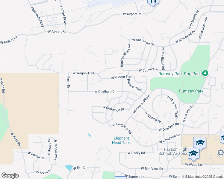 map of restaurants, bars, coffee shops, grocery stores, and more near 1004 West Chatham Drive in Payson
