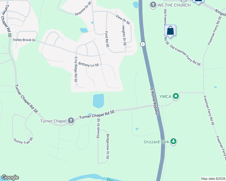 map of restaurants, bars, coffee shops, grocery stores, and more near 123 South Cloudview Road Southeast in Rome