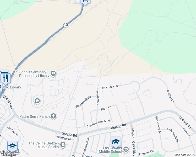 map of restaurants, bars, coffee shops, grocery stores, and more near 2511 Worth Way in Camarillo