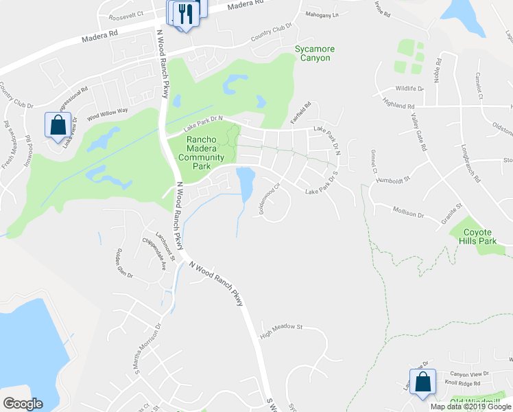 map of restaurants, bars, coffee shops, grocery stores, and more near 287 Goldenwood Circle in Simi Valley