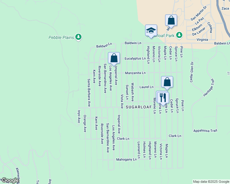 map of restaurants, bars, coffee shops, grocery stores, and more near 391 Imperial Avenue in Sugarloaf