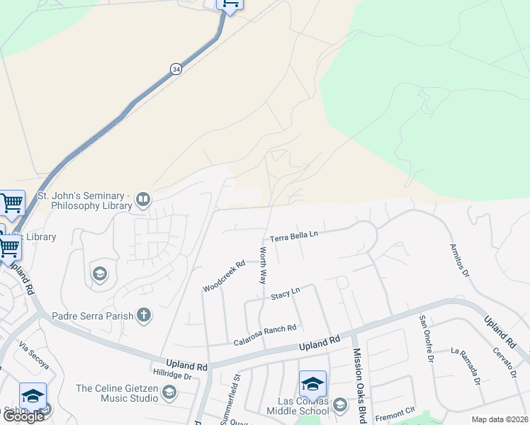 map of restaurants, bars, coffee shops, grocery stores, and more near 2511 Worth Way in Camarillo