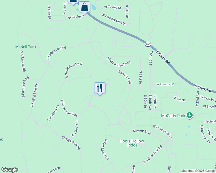map of restaurants, bars, coffee shops, grocery stores, and more near 3543 West Torreon Court in Show Low