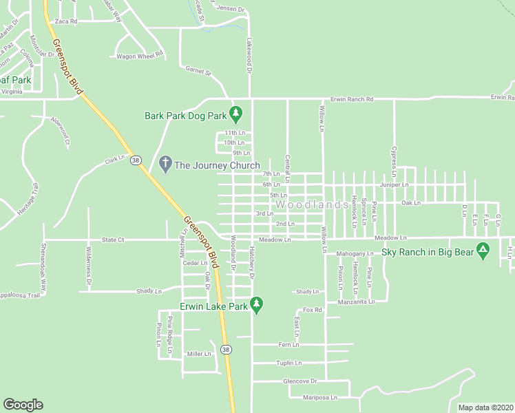 map of restaurants, bars, coffee shops, grocery stores, and more near 2104 4th Lane in Big Bear