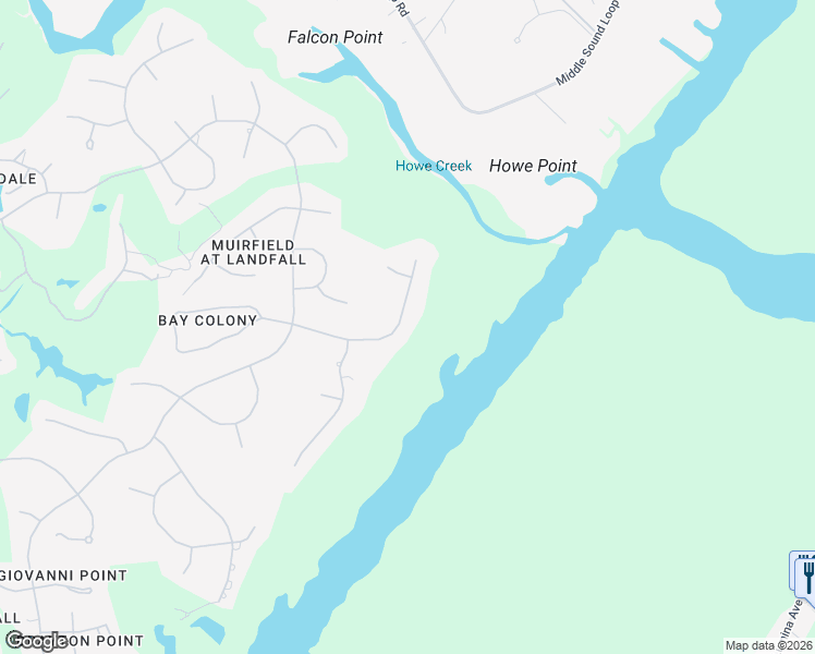 map of restaurants, bars, coffee shops, grocery stores, and more near 2316 Ocean Point Drive in Wilmington