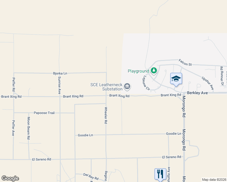 map of restaurants, bars, coffee shops, grocery stores, and more near in Twentynine Palms
