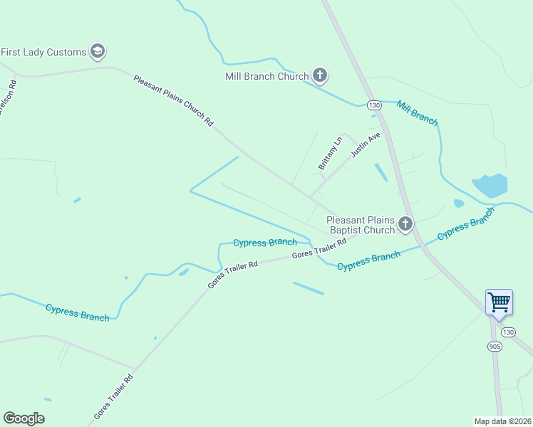 map of restaurants, bars, coffee shops, grocery stores, and more near 239 Pineland Woods Drive in Whiteville