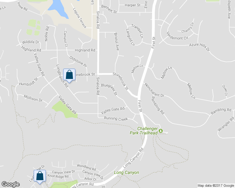 map of restaurants, bars, coffee shops, grocery stores, and more near 625 Bluegrass Street in Simi Valley