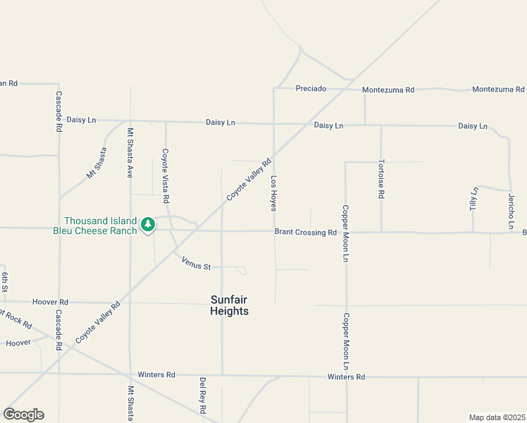 map of restaurants, bars, coffee shops, grocery stores, and more near 66270 Brant Crossing Road in Joshua Tree