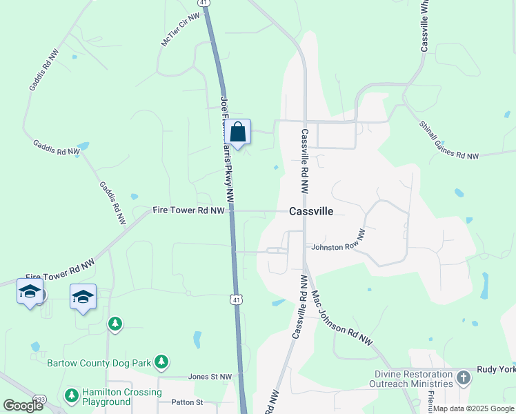 map of restaurants, bars, coffee shops, grocery stores, and more near in Cassville