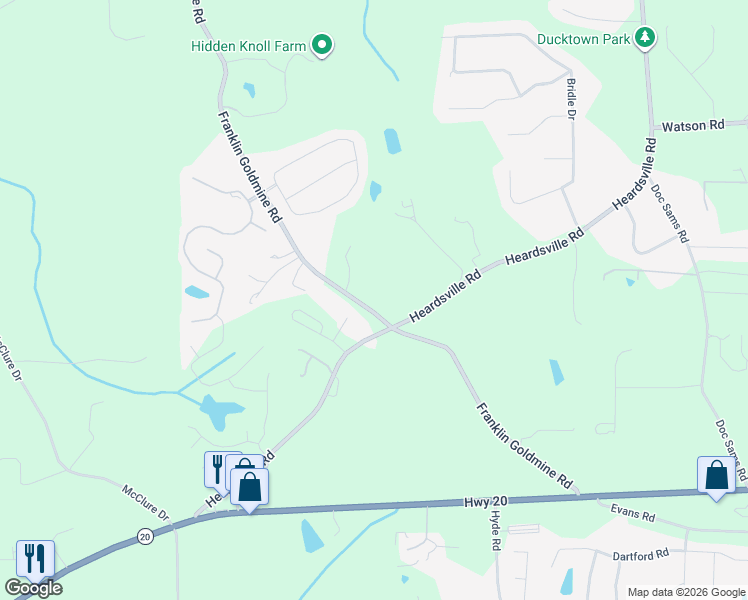 map of restaurants, bars, coffee shops, grocery stores, and more near 5280 Franklin Goldmine Road in Cumming