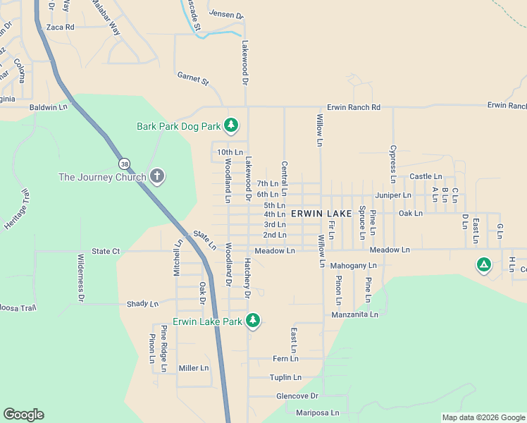map of restaurants, bars, coffee shops, grocery stores, and more near 2130 4th Lane in Big Bear