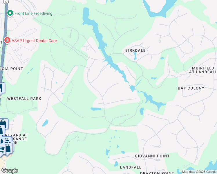 map of restaurants, bars, coffee shops, grocery stores, and more near 2013 Pelican Reach Place in Wilmington