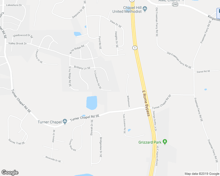 map of restaurants, bars, coffee shops, grocery stores, and more near 123 South Cloudview Road Southeast in Rome