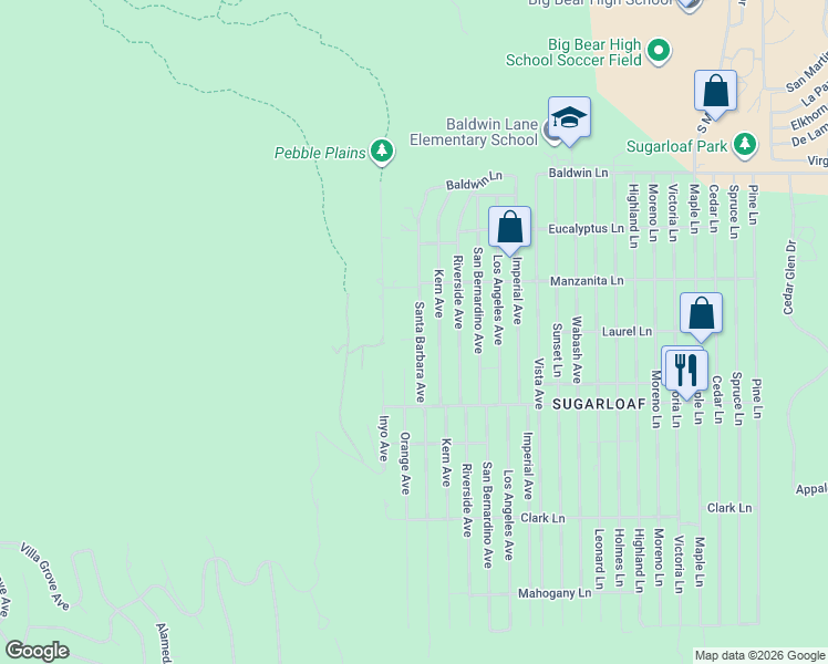 map of restaurants, bars, coffee shops, grocery stores, and more near 396 Santa Barbara Avenue in Sugarloaf