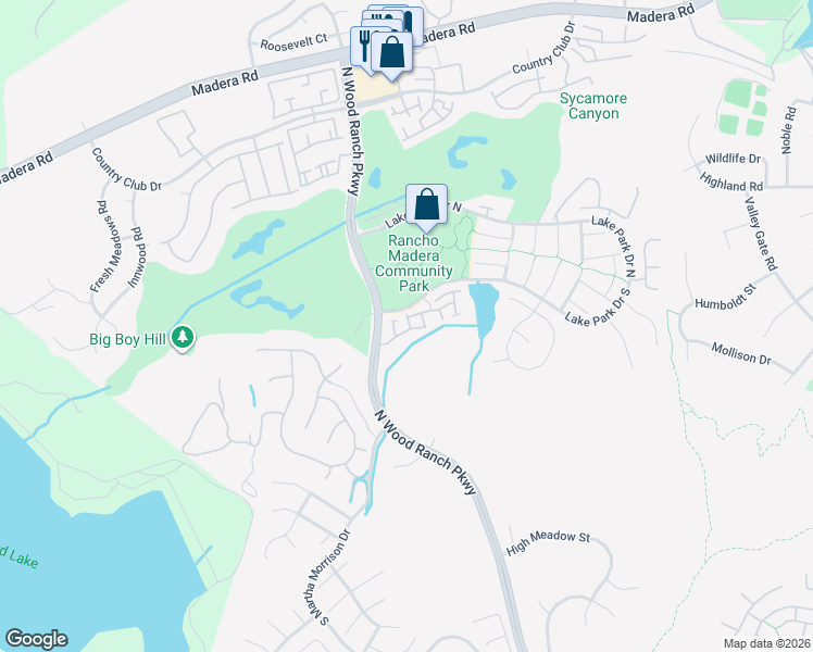 map of restaurants, bars, coffee shops, grocery stores, and more near 468 Shelburne Lane in Simi Valley