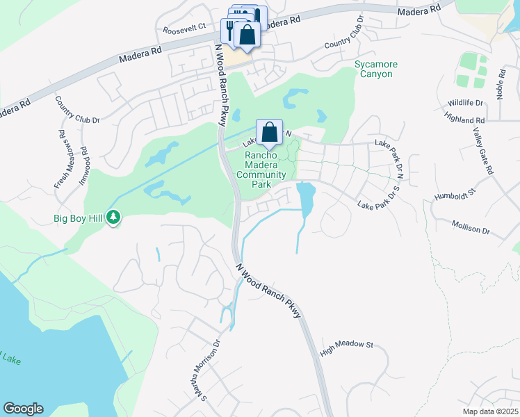 map of restaurants, bars, coffee shops, grocery stores, and more near 272 Fieldstone Way in Simi Valley