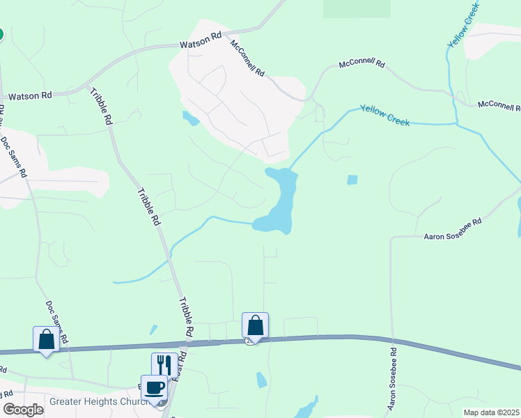 map of restaurants, bars, coffee shops, grocery stores, and more near 4180 Woodwind Drive in Cumming
