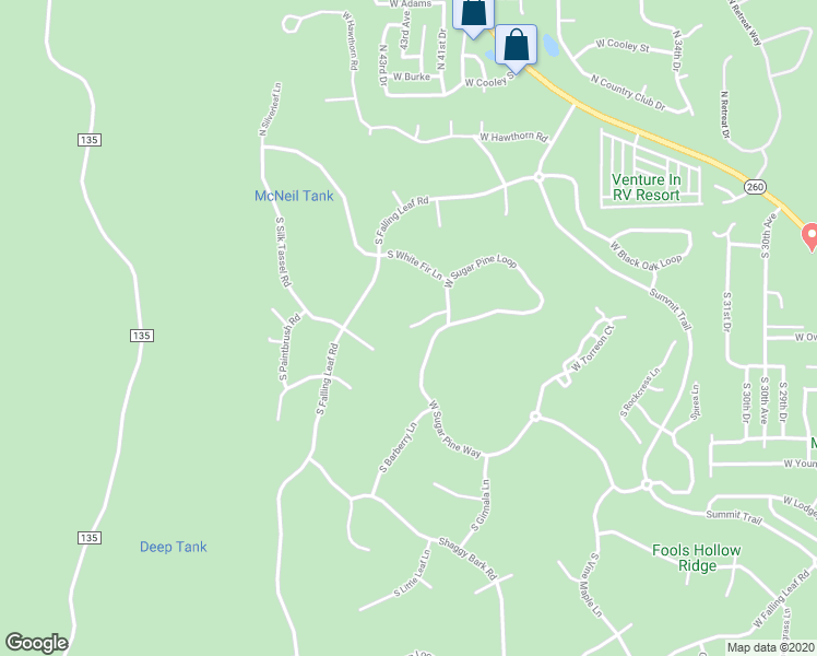 map of restaurants, bars, coffee shops, grocery stores, and more near 4331 Box Elder Lane in Show Low
