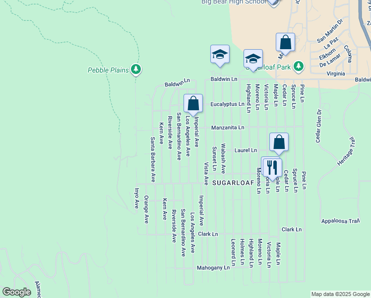 map of restaurants, bars, coffee shops, grocery stores, and more near 374 Los Angeles Avenue in Sugarloaf