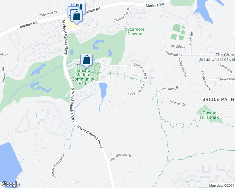 map of restaurants, bars, coffee shops, grocery stores, and more near 208 Goldenwood Circle in Simi Valley