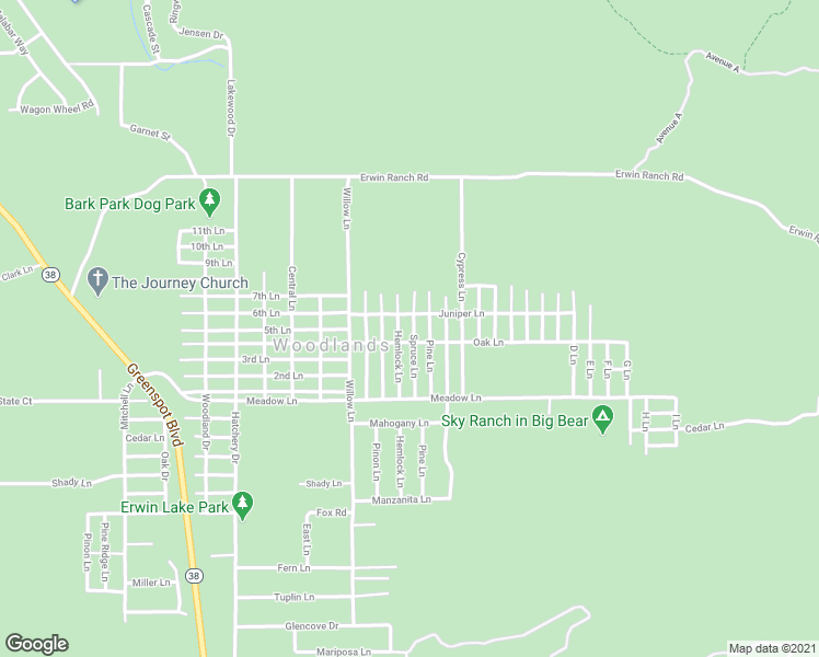 map of restaurants, bars, coffee shops, grocery stores, and more near 871 Spruce Lane in Big Bear