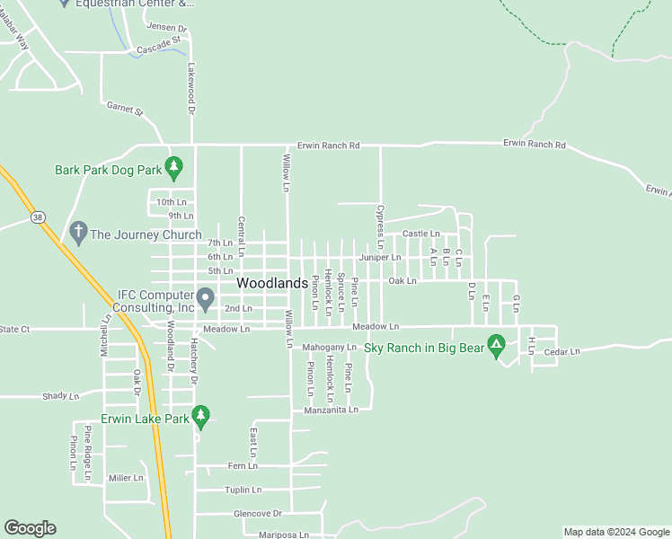 map of restaurants, bars, coffee shops, grocery stores, and more near 871 Spruce Lane in Big Bear
