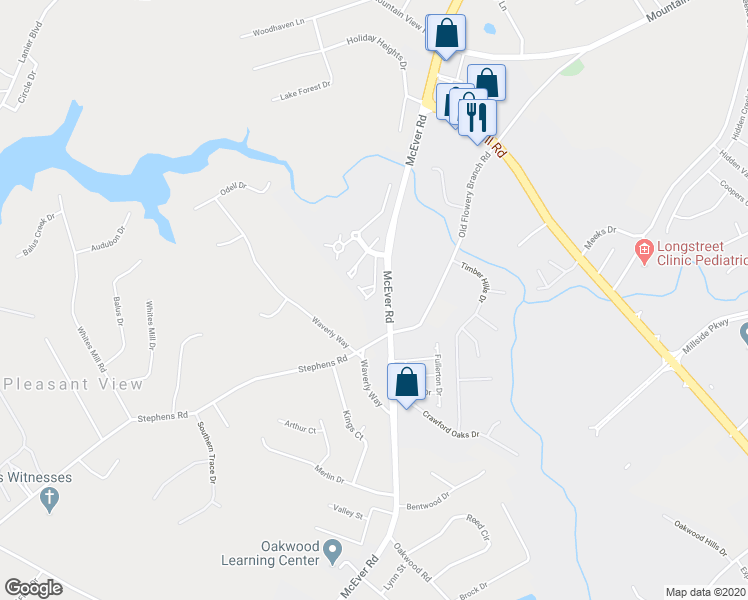 map of restaurants, bars, coffee shops, grocery stores, and more near 4449 Plum Frost Court in Oakwood