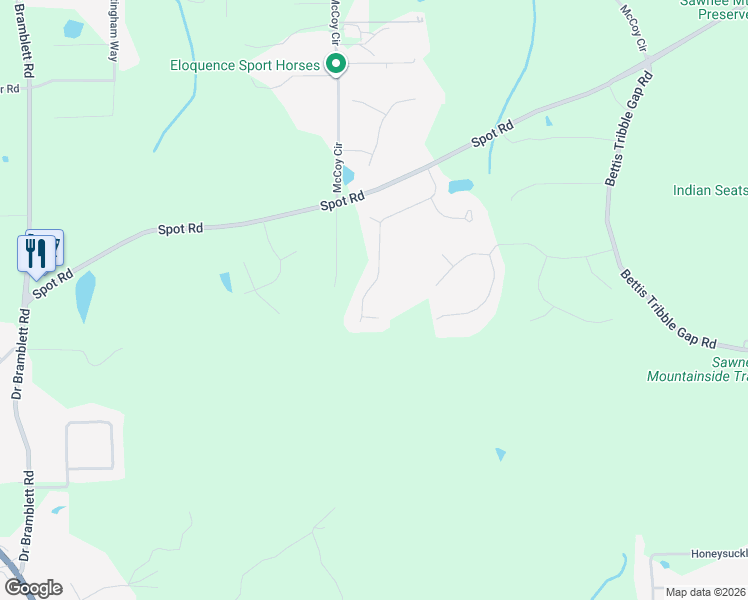 map of restaurants, bars, coffee shops, grocery stores, and more near 4930 Arbor Meadows Drive in Cumming