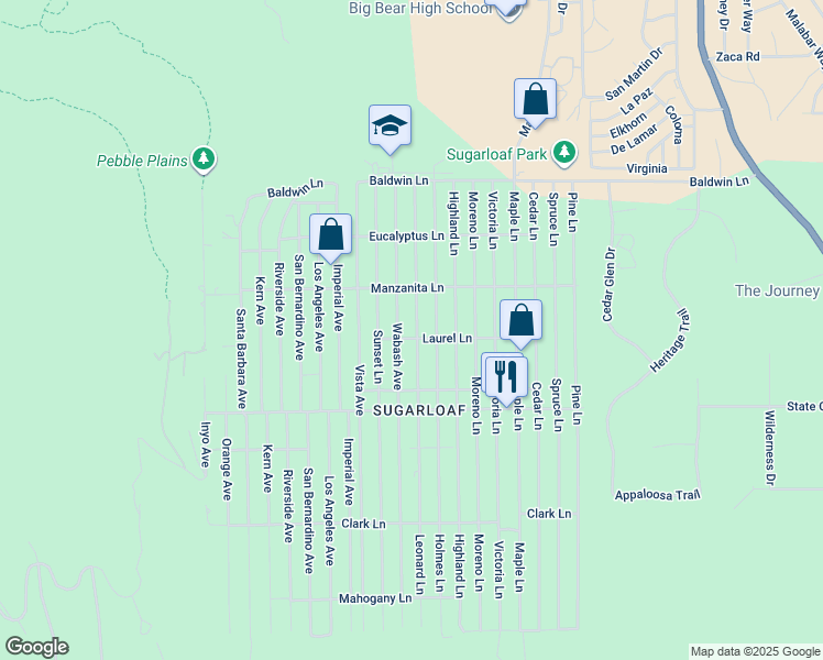 map of restaurants, bars, coffee shops, grocery stores, and more near 364 Leonard Lane in Sugarloaf