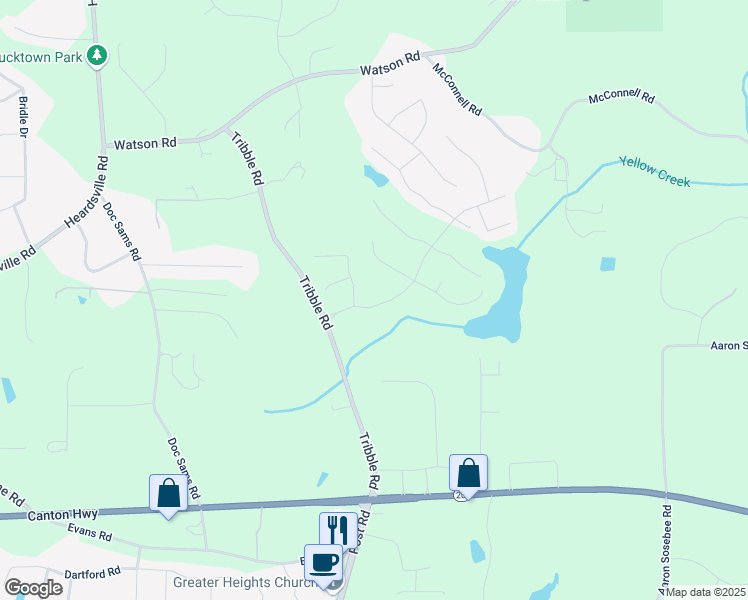 map of restaurants, bars, coffee shops, grocery stores, and more near 3945 Starwood Drive in Cumming