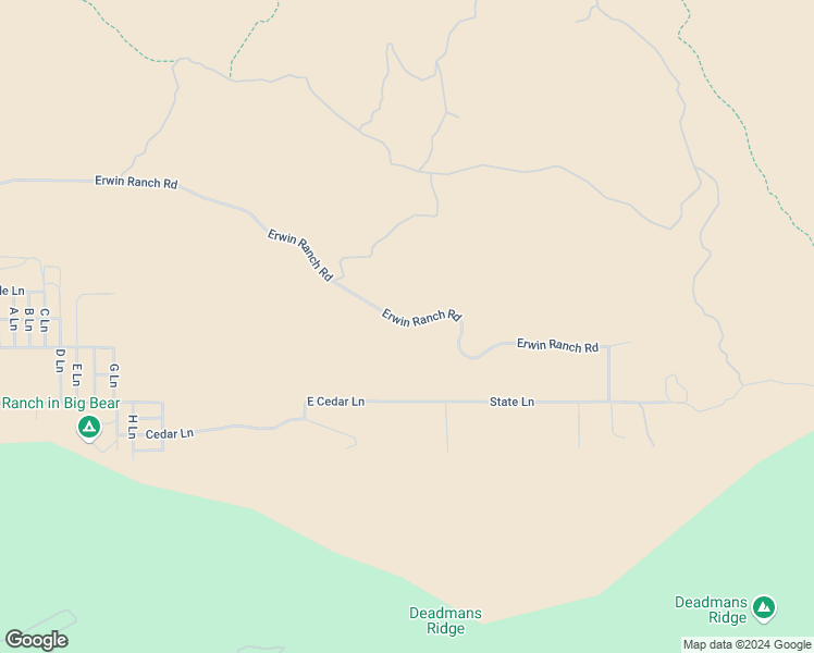 map of restaurants, bars, coffee shops, grocery stores, and more near 2750 Erwin Ranch Road in Big Bear