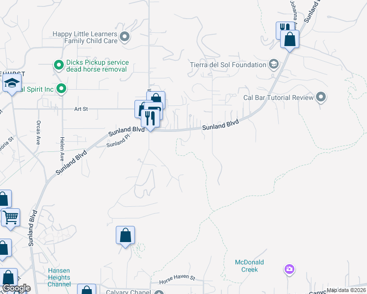 map of restaurants, bars, coffee shops, grocery stores, and more near 9718 Rotta Avenue in Los Angeles
