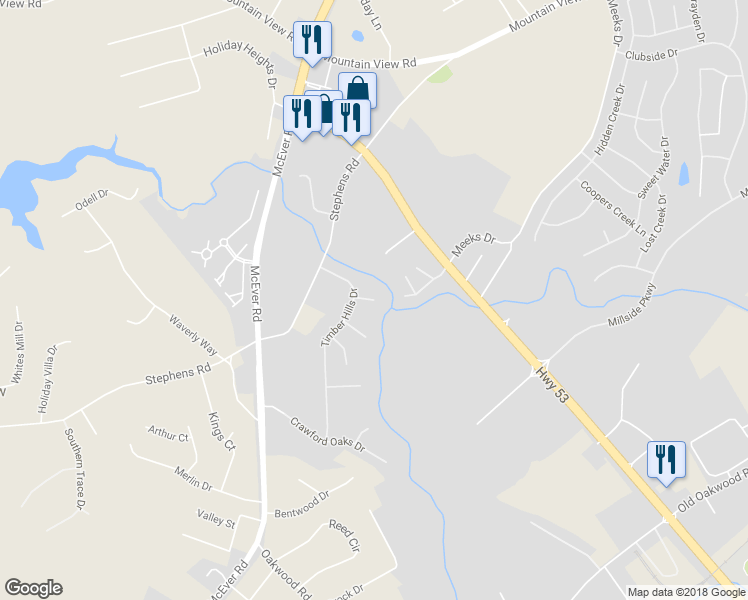 map of restaurants, bars, coffee shops, grocery stores, and more near 5414 Sycamore Court in Oakwood