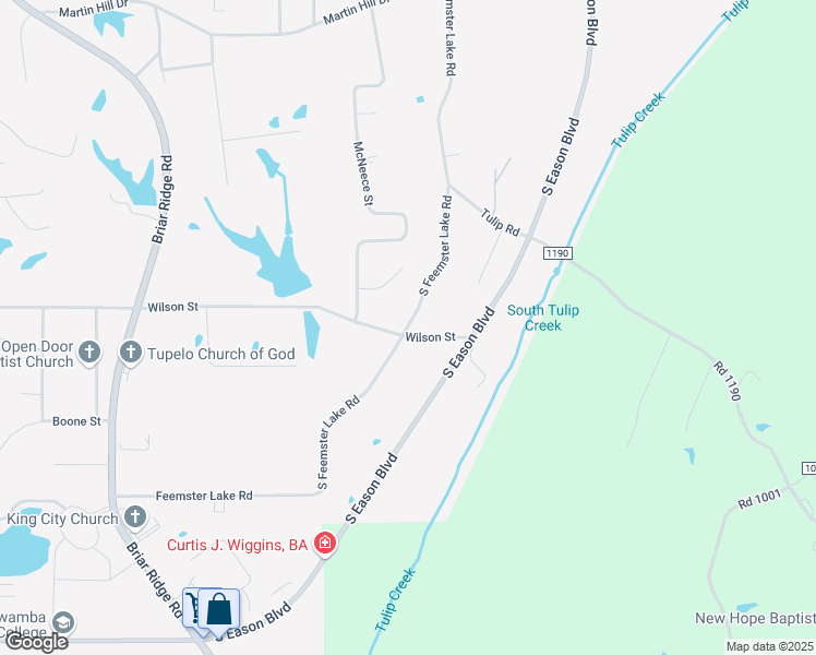 map of restaurants, bars, coffee shops, grocery stores, and more near 768-790 South Feemster Lake Road in Tupelo