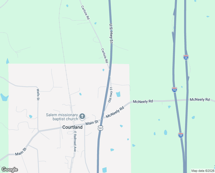 map of restaurants, bars, coffee shops, grocery stores, and more near 1 Otto Sanford Road in Courtland